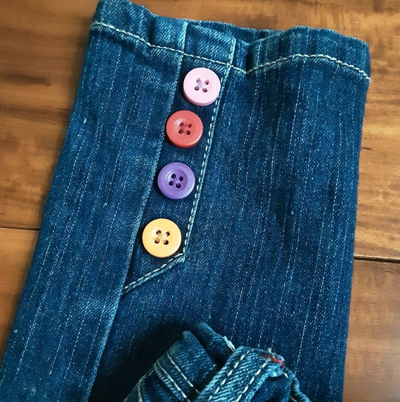 CRAZY 8 GIRLS SKINNY ADJUSTABLE WAIST DARK JEANS WITH BUTTONS DETAIL 8 - Picture 2 of 5